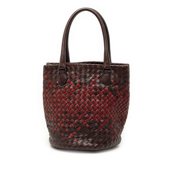 Bottega Veneta Handbags - BOTTEGA VENETA Brown Leather Intrecciato Tote Bag